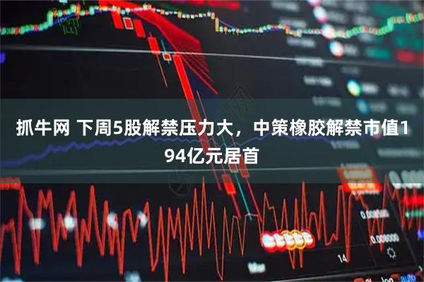 抓牛网 下周5股解禁压力大，中策橡胶解禁市值194亿元居首